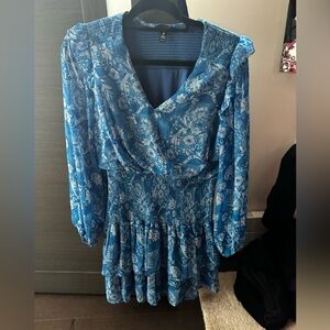 Aqua Blue Dress, Long sleeve